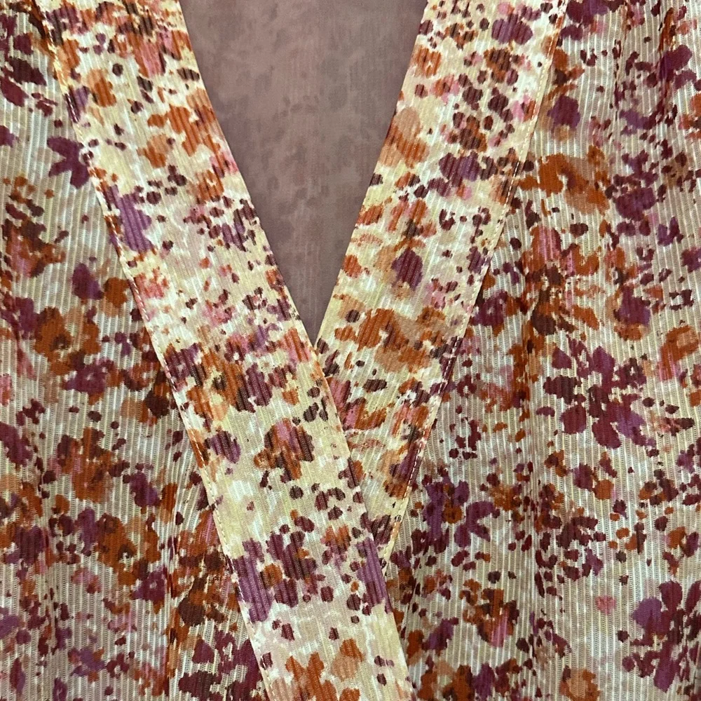 Banana Republic Floral Wrap Blouse - Pink and Red - Picture 13 of 13